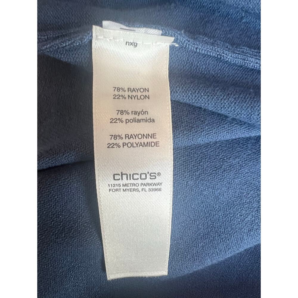 Chico's Knit Tank with Neck Detail, Size 3, XL, Blue, Round Neck, Office, Soft - Picture 8 of 8